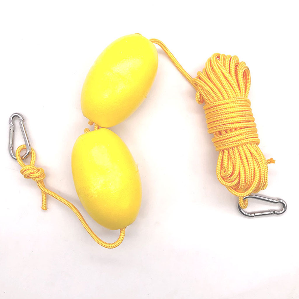 9m Kayak Tow Rope Durable Sailing Throw Anchor Line Dual Floats Accessories