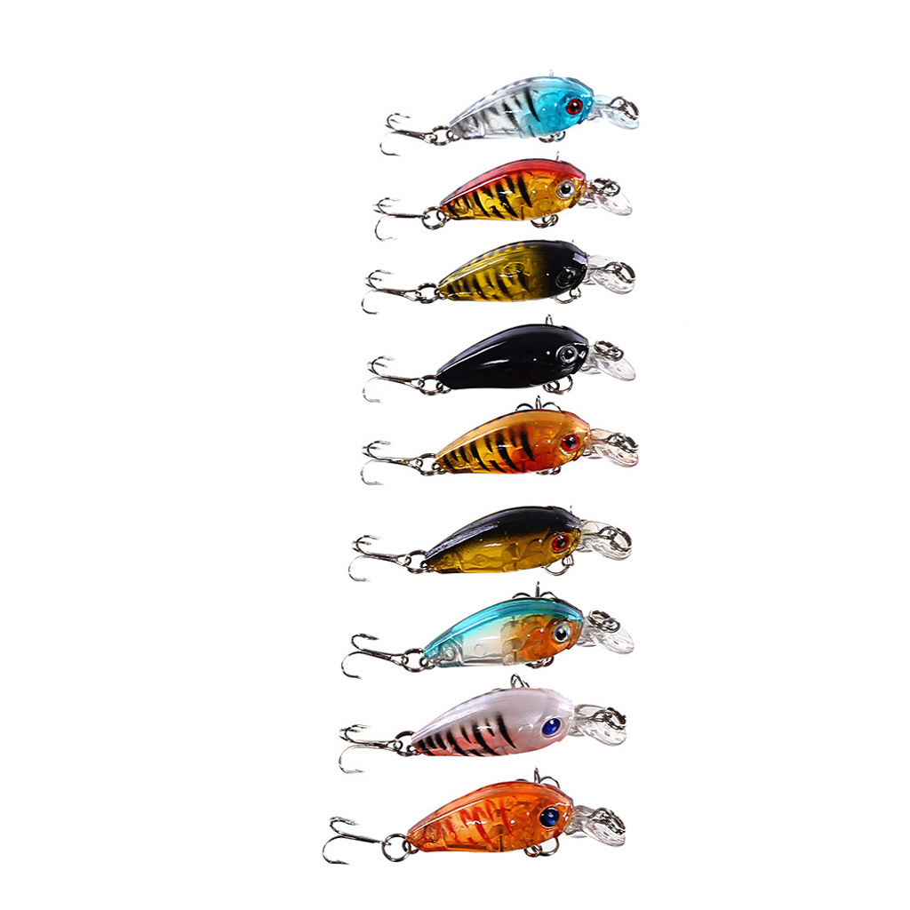 9 X Lifelike Minnow Fishing Lure 10# Hooks Fish  Tackle Crankbait