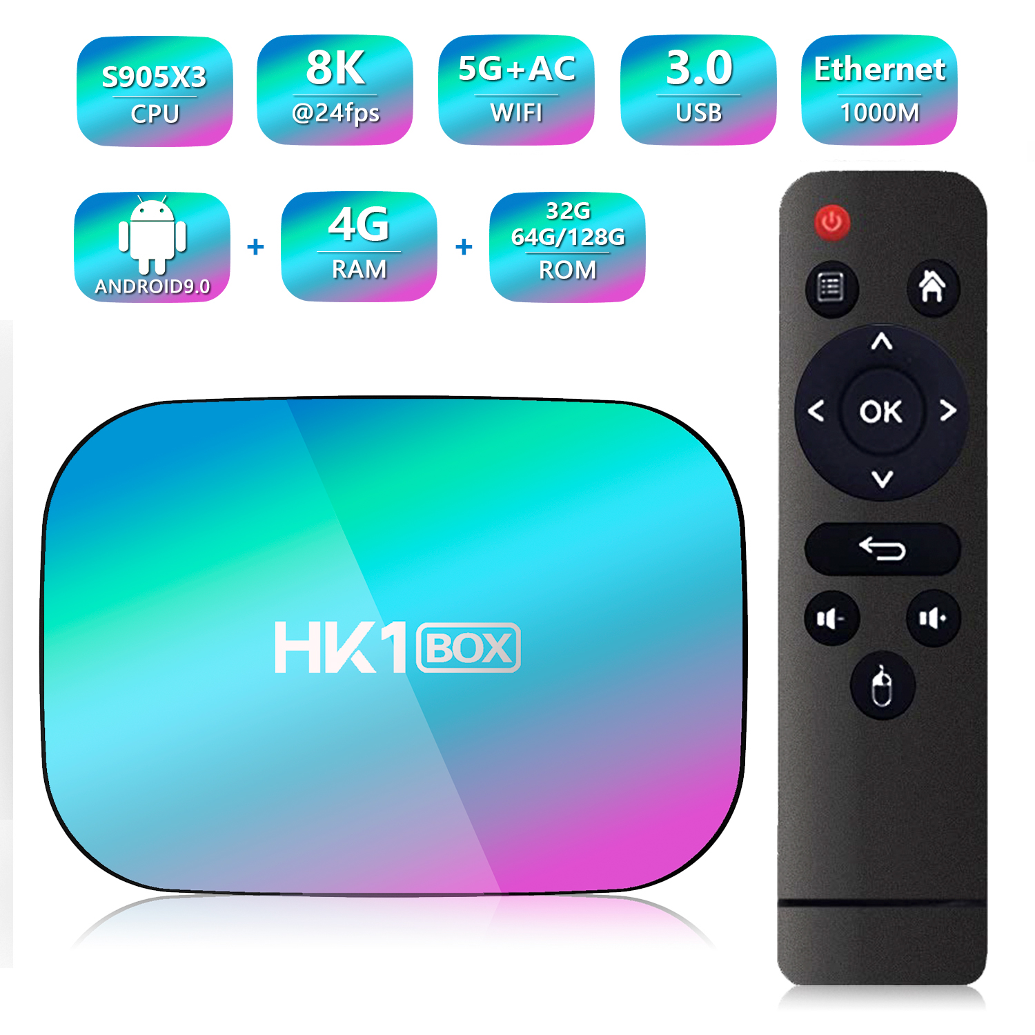 Title 4, HK1 Android 9.0 Smart TV Box 64GB 128GB Amlogic...