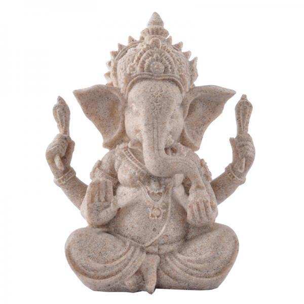 4xAbstract Carving Statue Hand Carved Table Elephant God Collectible Decor