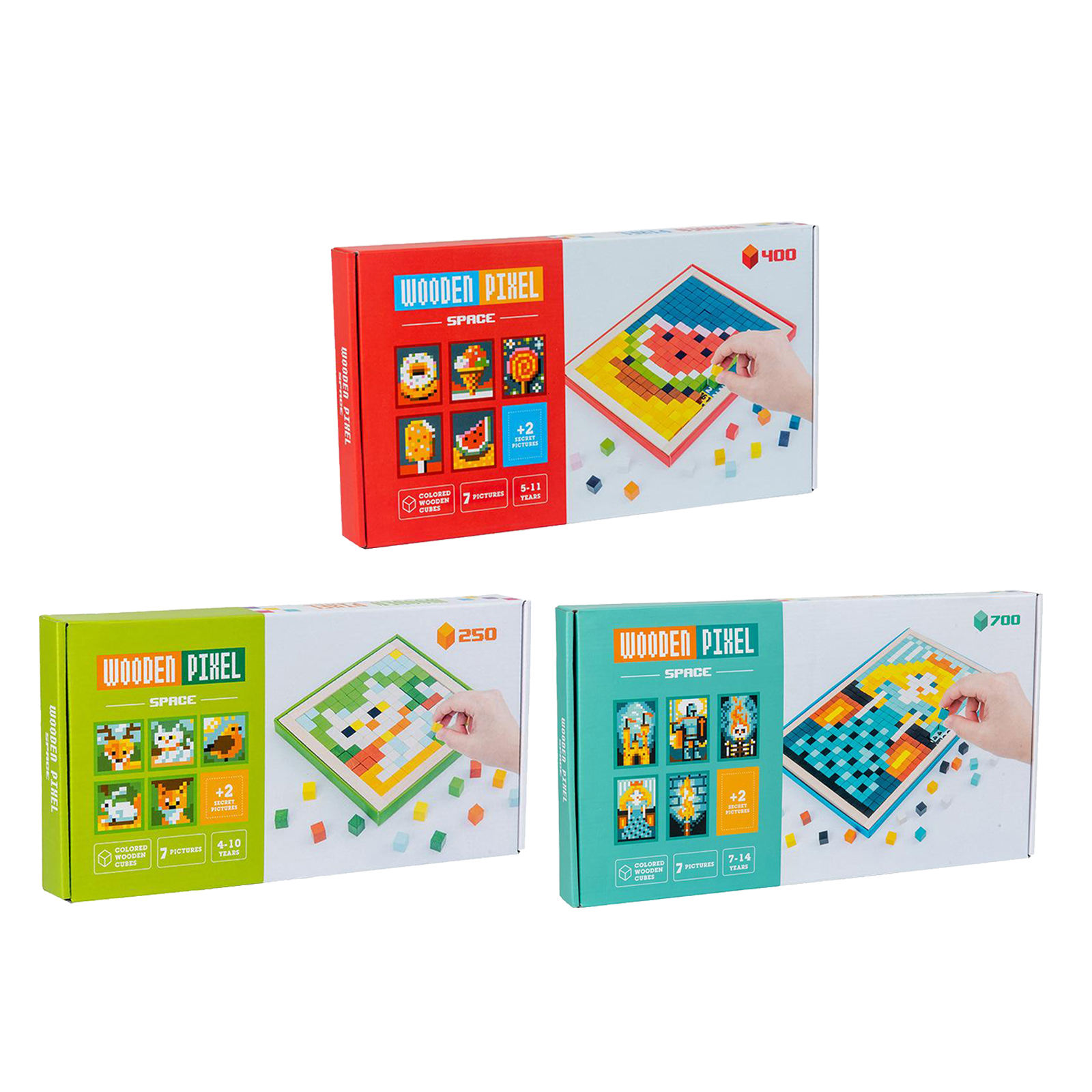 Toddlers Simple Mosaic Building Blocks, Wooden Shape Pattern Puzzles, Concentration Training Early Educational Toy
