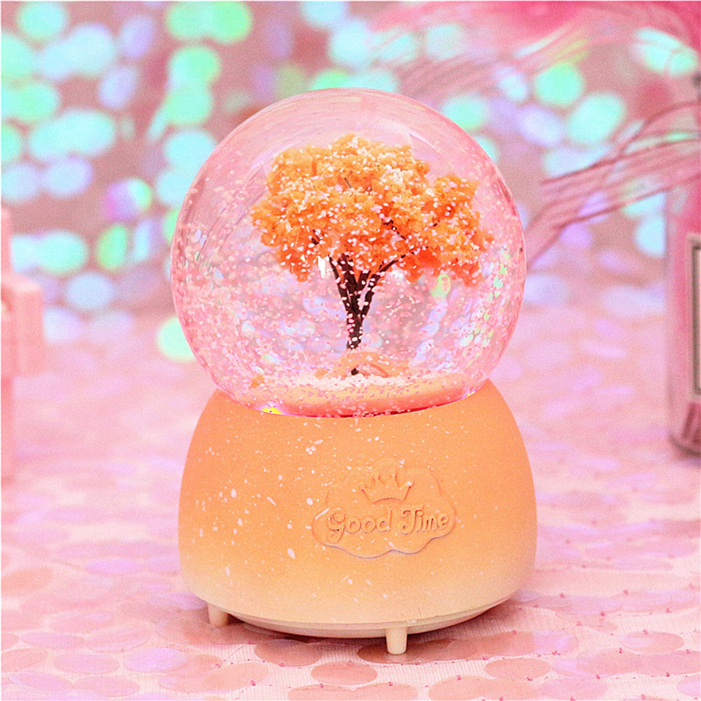 Snowflake Crystal Ball Music Box Decoration Tree Home Decoration Music Box Children Student Birthday Gift Snow Ornaments