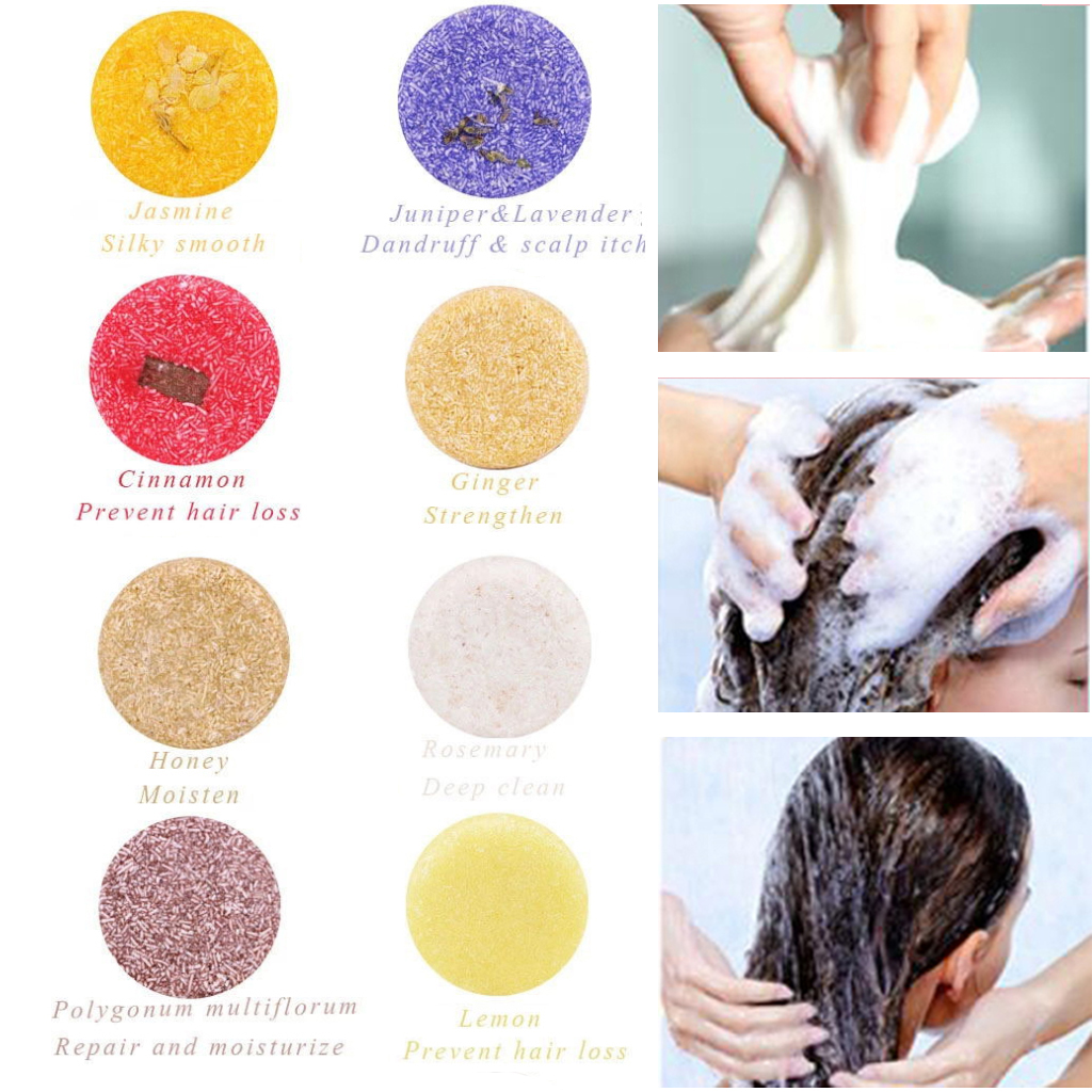 10g Natural Shampoo Bars for Hair Pure Natural Plants Ingredients No Harsh Detergents Chemicals Soap Hair Darkening Shampoo Bar