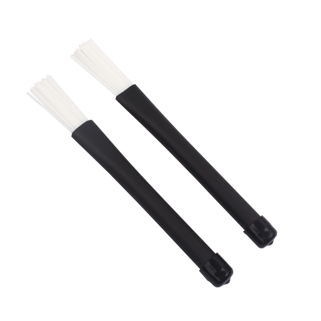 1 Pair Professional Retractable Jazz Drum Brushes Adjustable Telescopic Handle Nylon Drum Brush with Rubber Sleeves