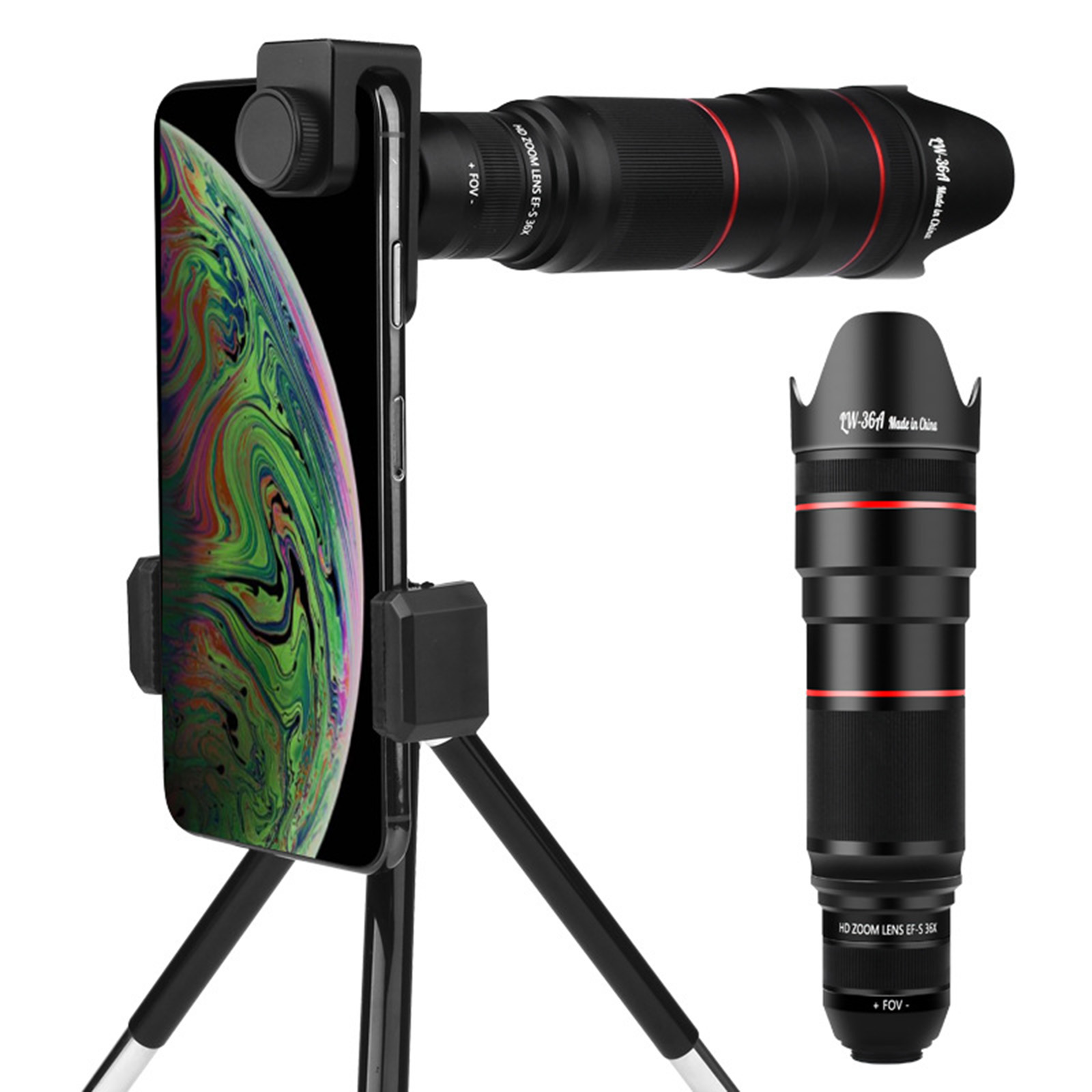 36x 50x HD Cell Phone Telescope Zoom Phone Camera Lens for Target Shooting Hunting Bird Watching Wildlife Scenery