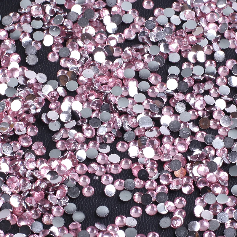 ZOTOONE FlatBack Non HotFix Resin Pink AB Rhinestones Strass Crystal Applique DIY Nail Art Glue On Stones for Clothes Decoration