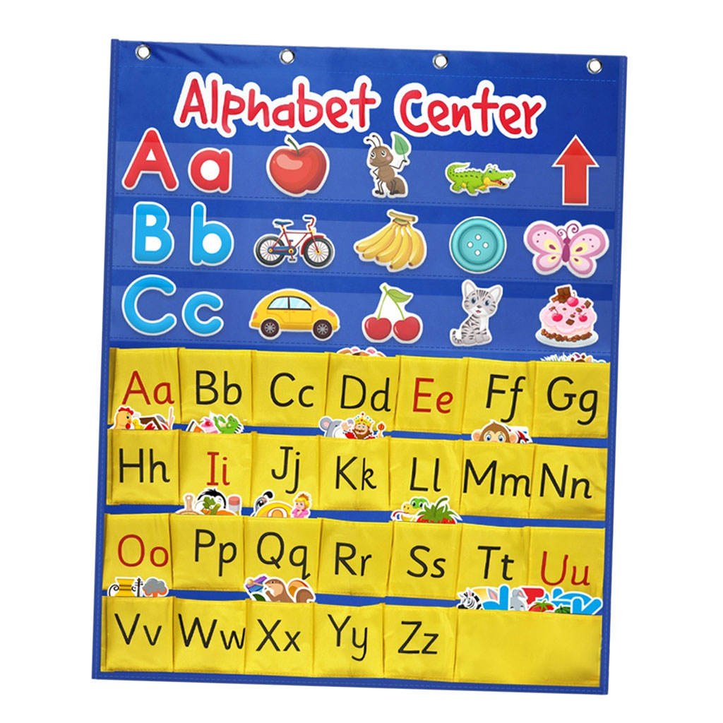 Alphabet Pocket Chart ABC Letter Word Recognition Speech for Listening Learning Spelling Speaking Kindergarten Classroom