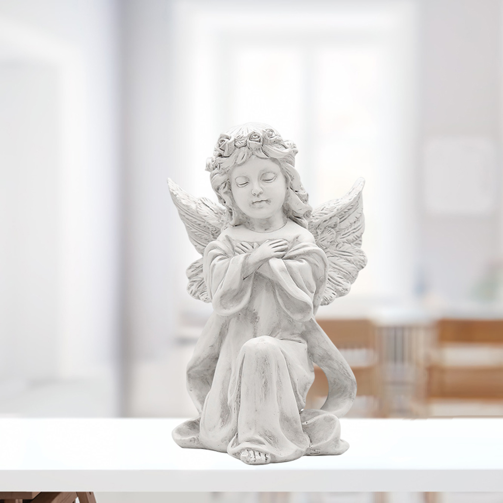 European Style Resin Cute Cupid Angel Crafts Statue Garden Decoration Collectible Ornament Memorial Sculpture