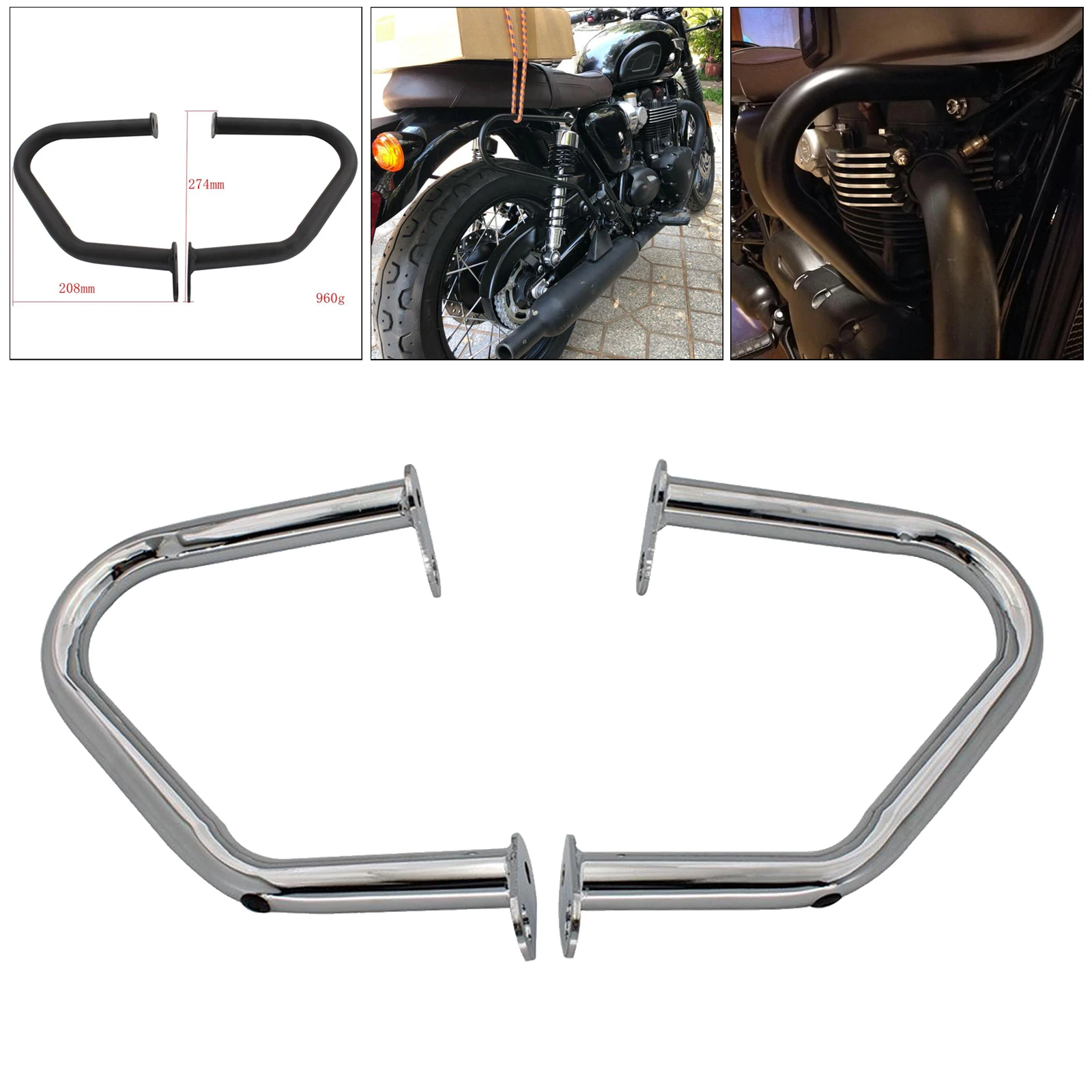 1pair Crash Bar Engine Guard Protector for  Thruxton 1200 2016-2019