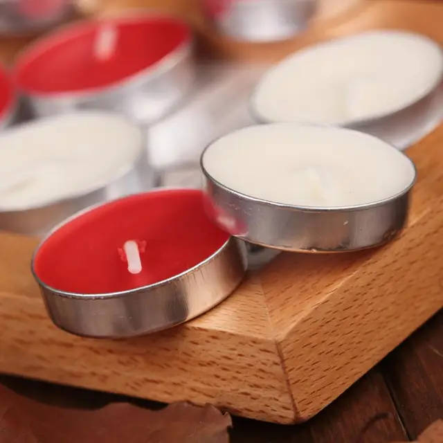 10Pcs Tealight Candles Smokeless Small Lightweight Drip-less Wax Paraffin Tea  Candles White With Aluminium Sheath For Home