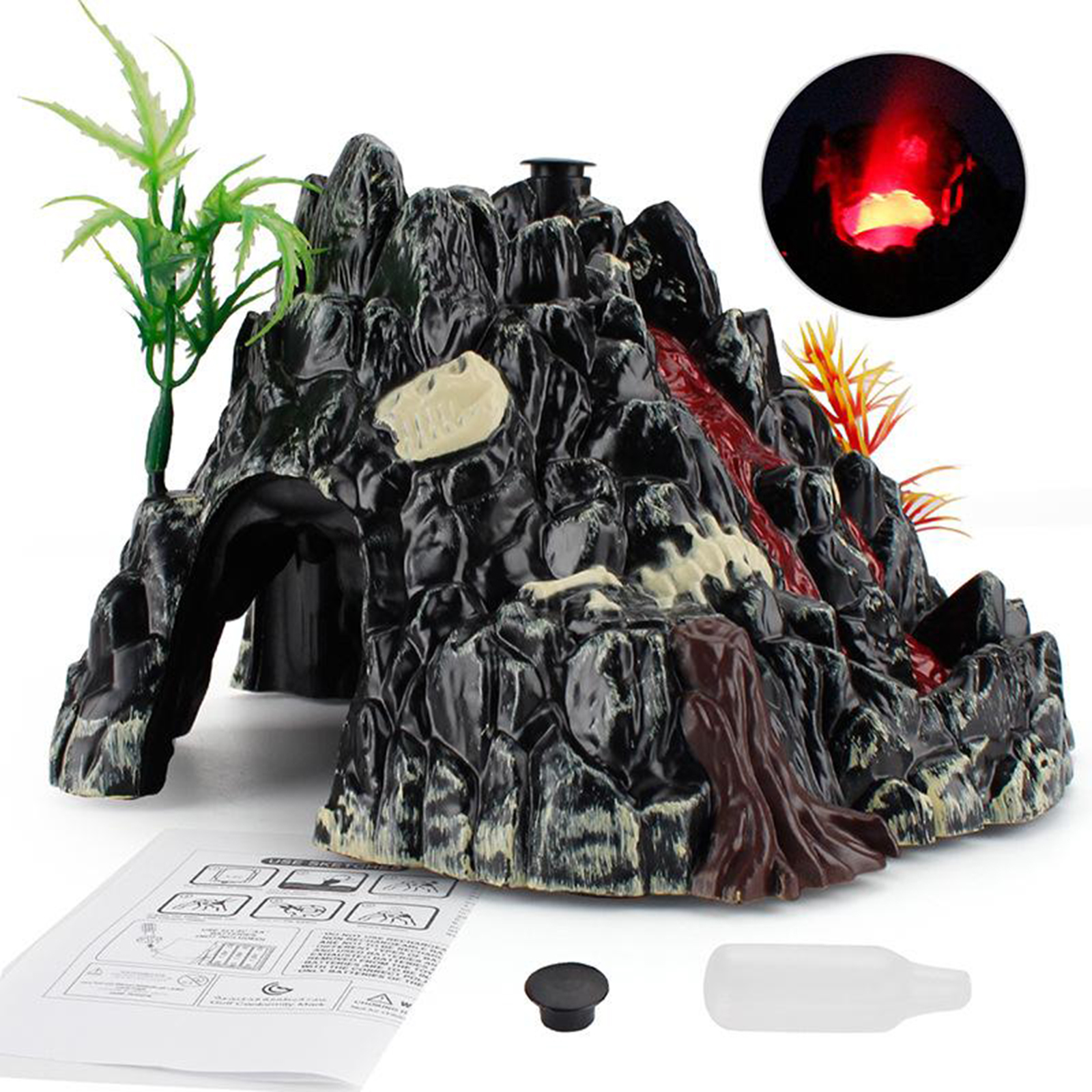 Realistic Electric Volcano Eruptions with Red Light Kit Kids Toys Play Set