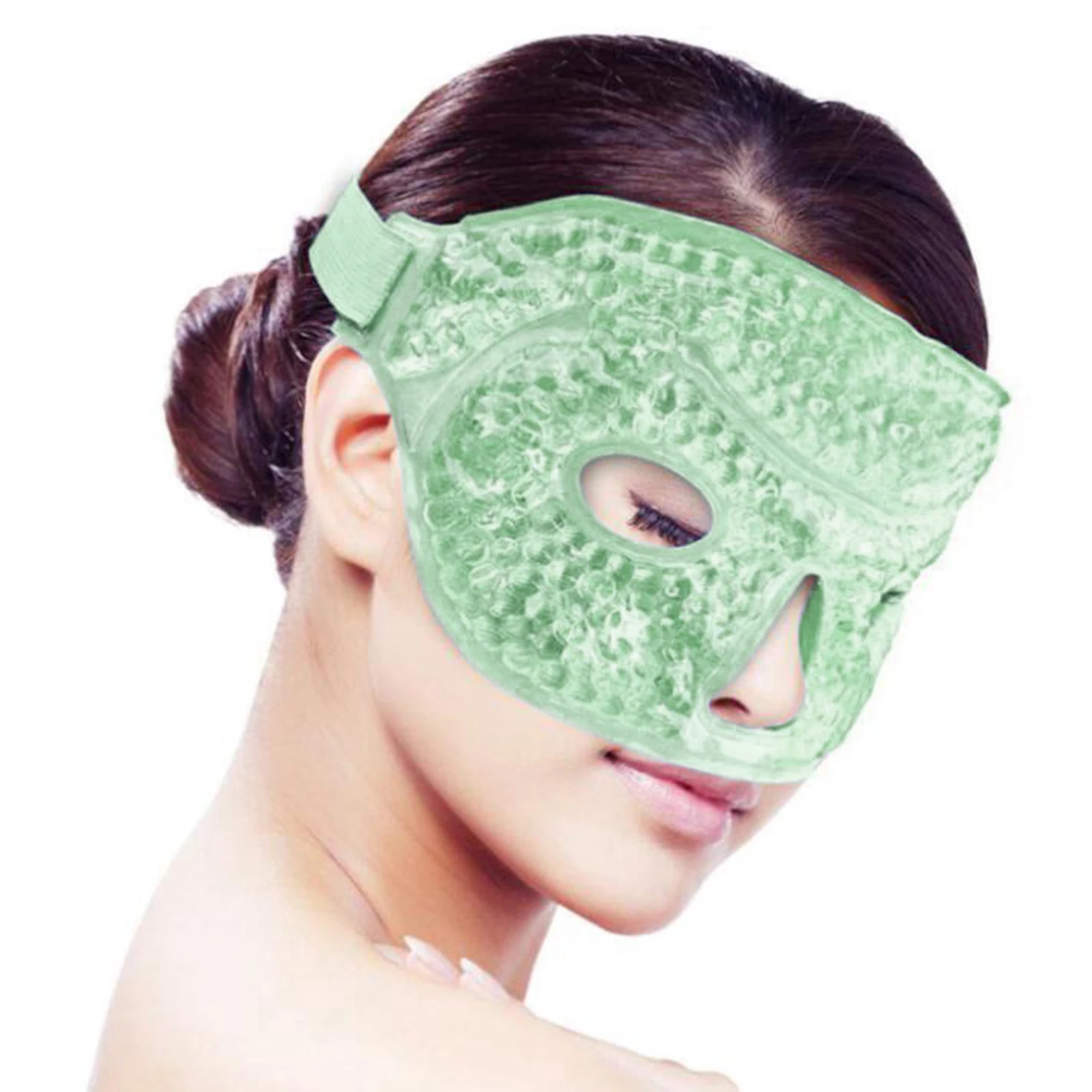 Ice Face / Eye Mask Heated Warm Cooling Hot Cold Therapy with Plush Backing Reusable Gel Mask Reduce Dark Circles Relieve