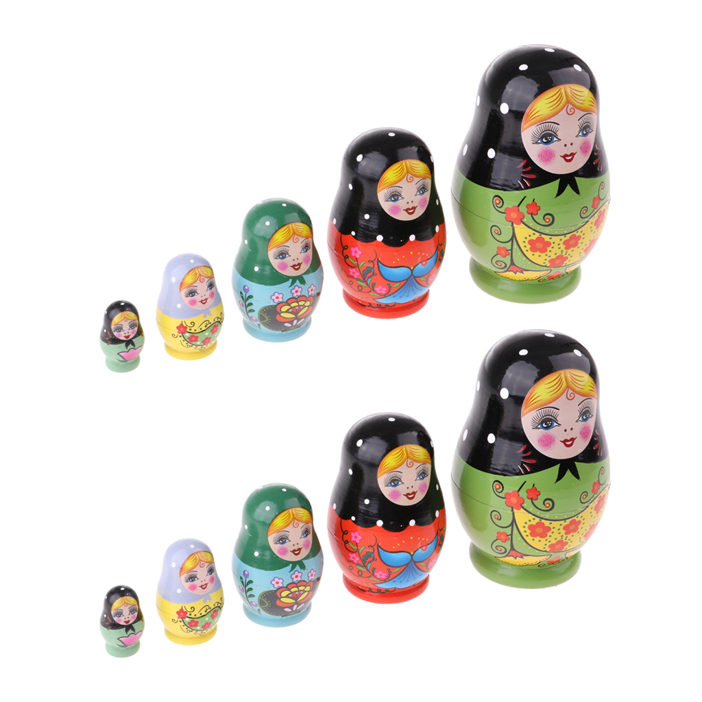 Wooden Russian Nesting Dolls Babushka Matryoshka Craft Home Decoration
