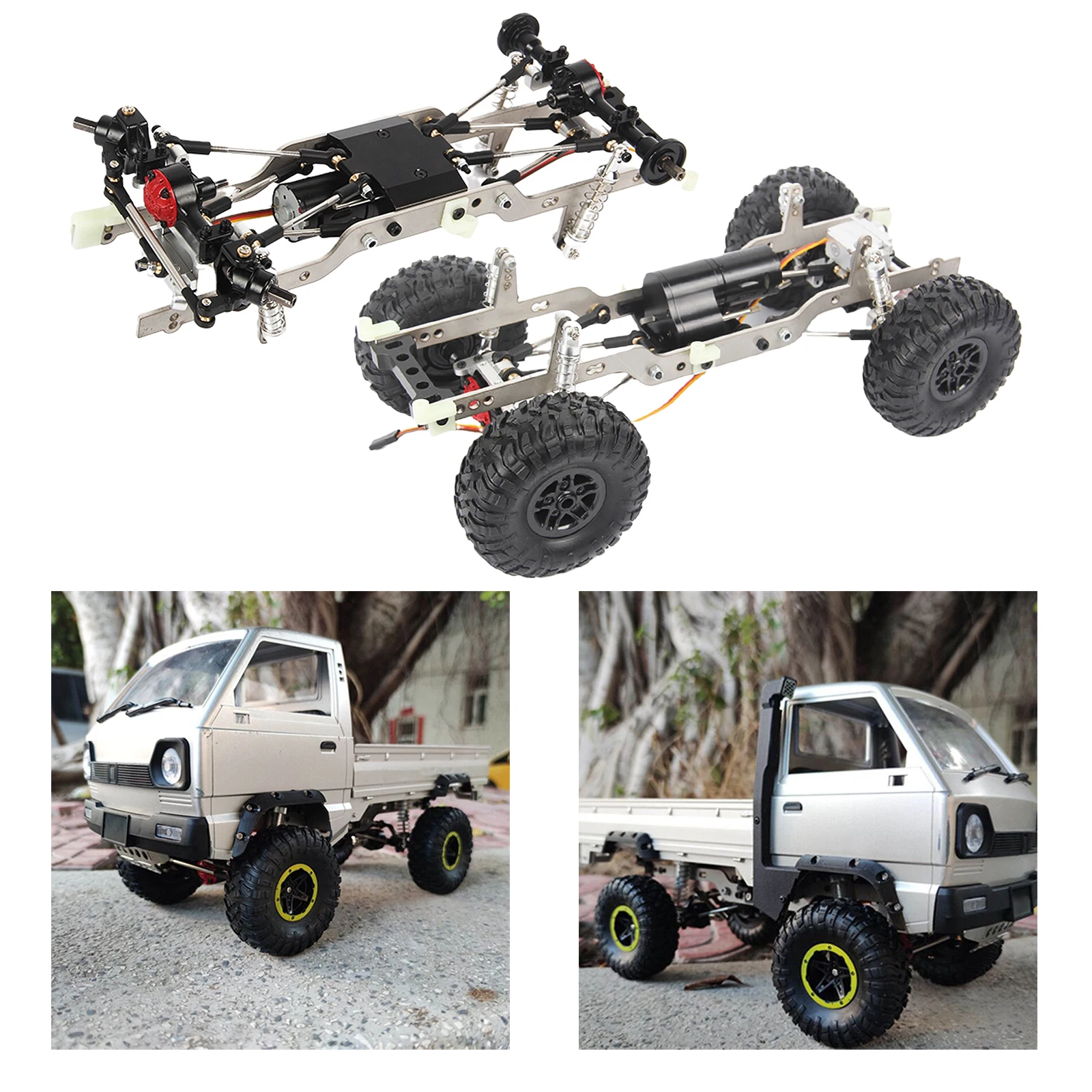 1/10 Scale RC Car Chassis Kit RC Car Spare Upgrade Parts for WPL D12