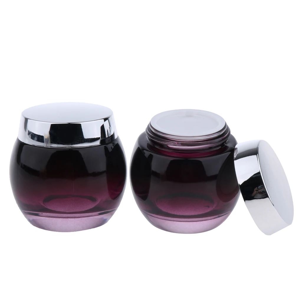 2Pcs Empty Glass Cosmetic Jar Pot Lotion Face Cream Container Can - 120g
