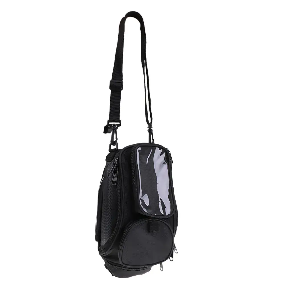 Black Waterproof Motorcycle Fuel Tank Bag Phone Holder Riding Travel Wear Resistant