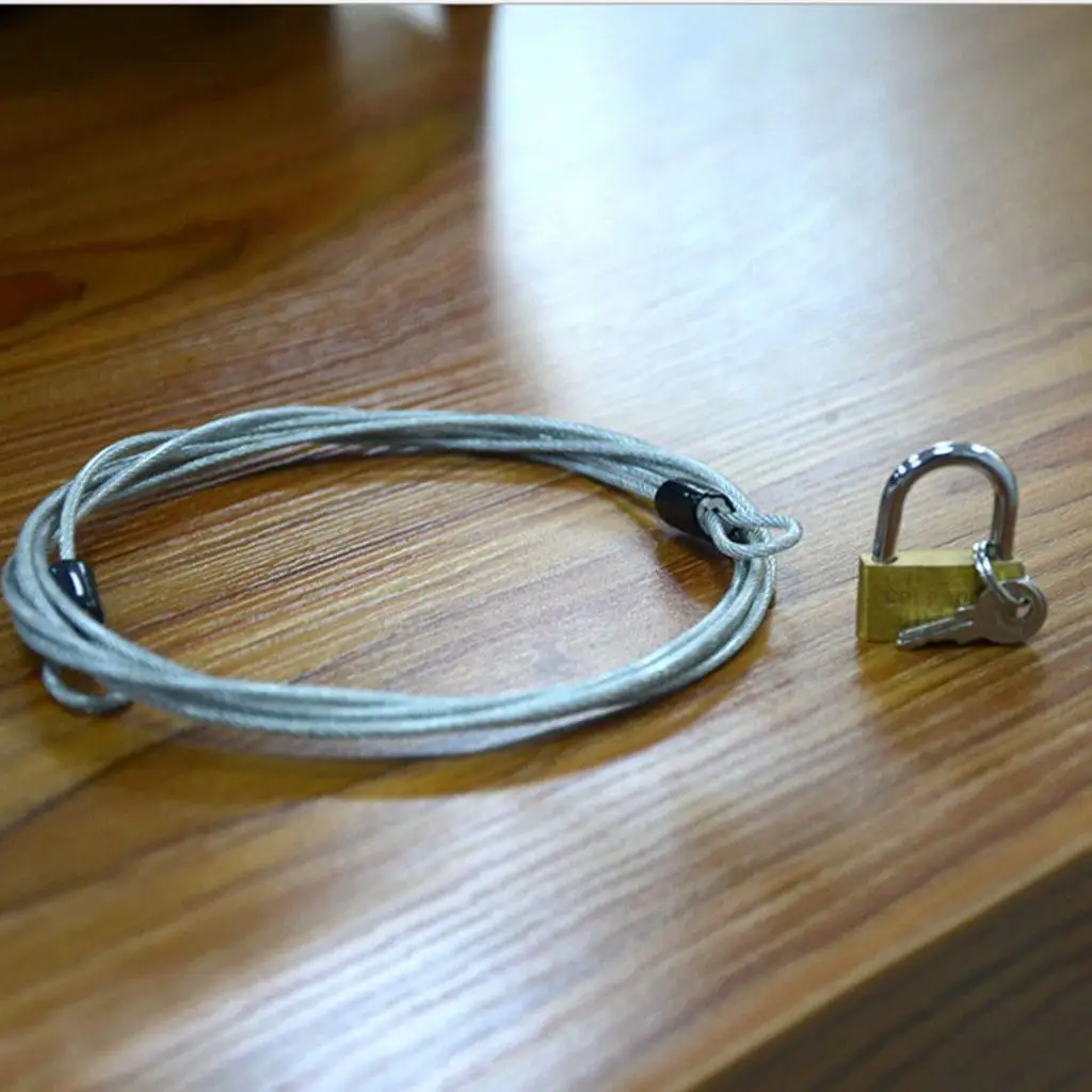 Braided Steel Car Motocycle Cover Cable with Laminated Steel Padlock, 70cm Cable Wide Lock