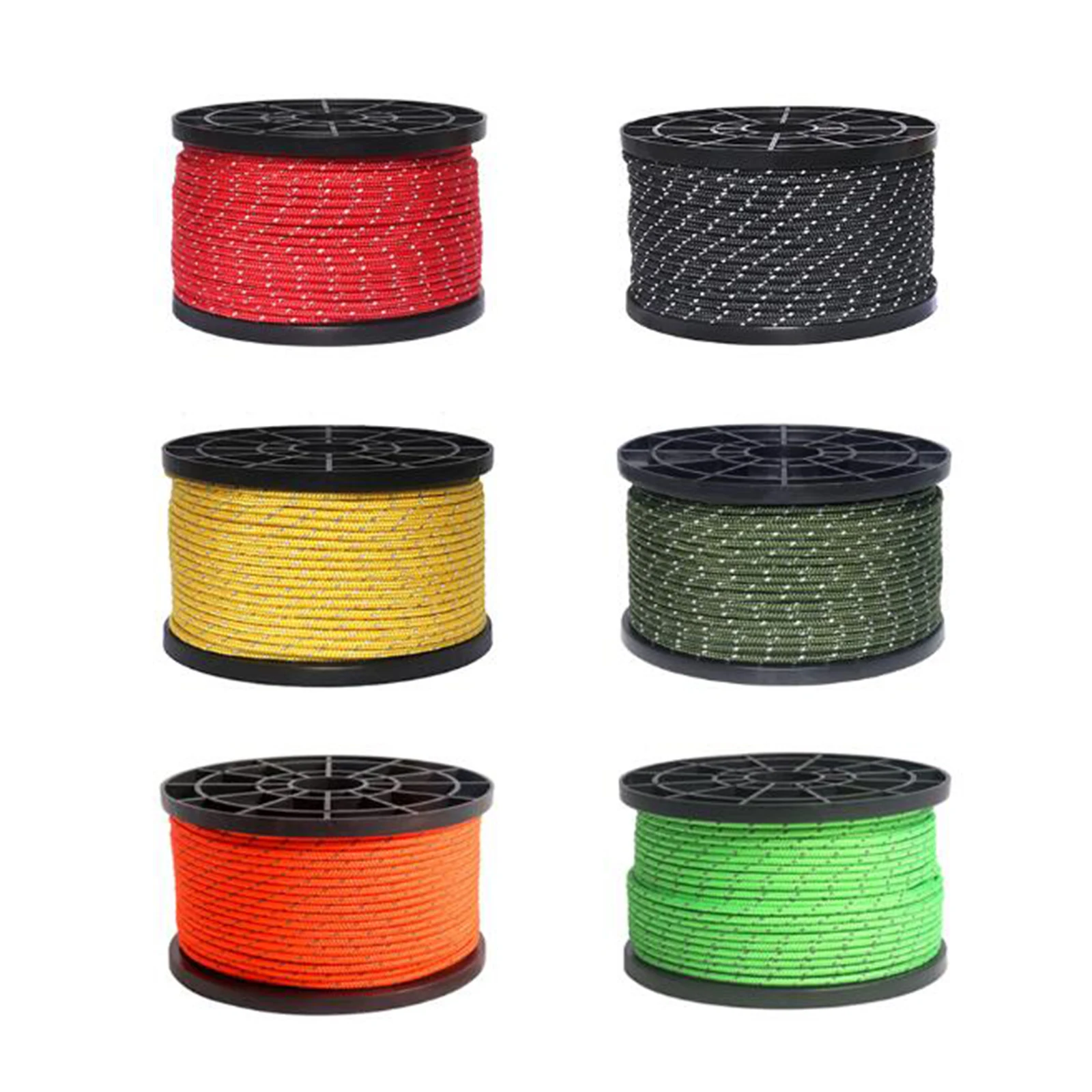 55 Yard Reflective Guyline Tent Awning Gazebo Rope Cord Paracord Guide Camping Accessories