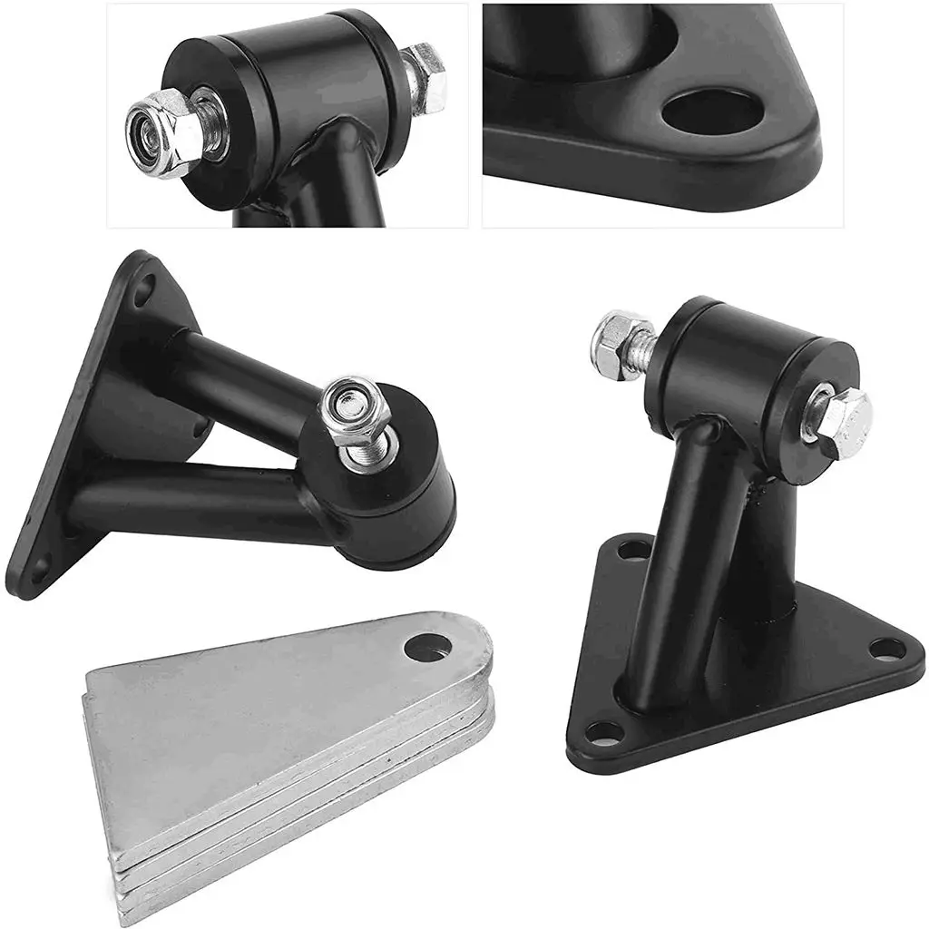 Engine Swap Motor Mounts Black Durable Iron Professional Fit for Chevy Sbc