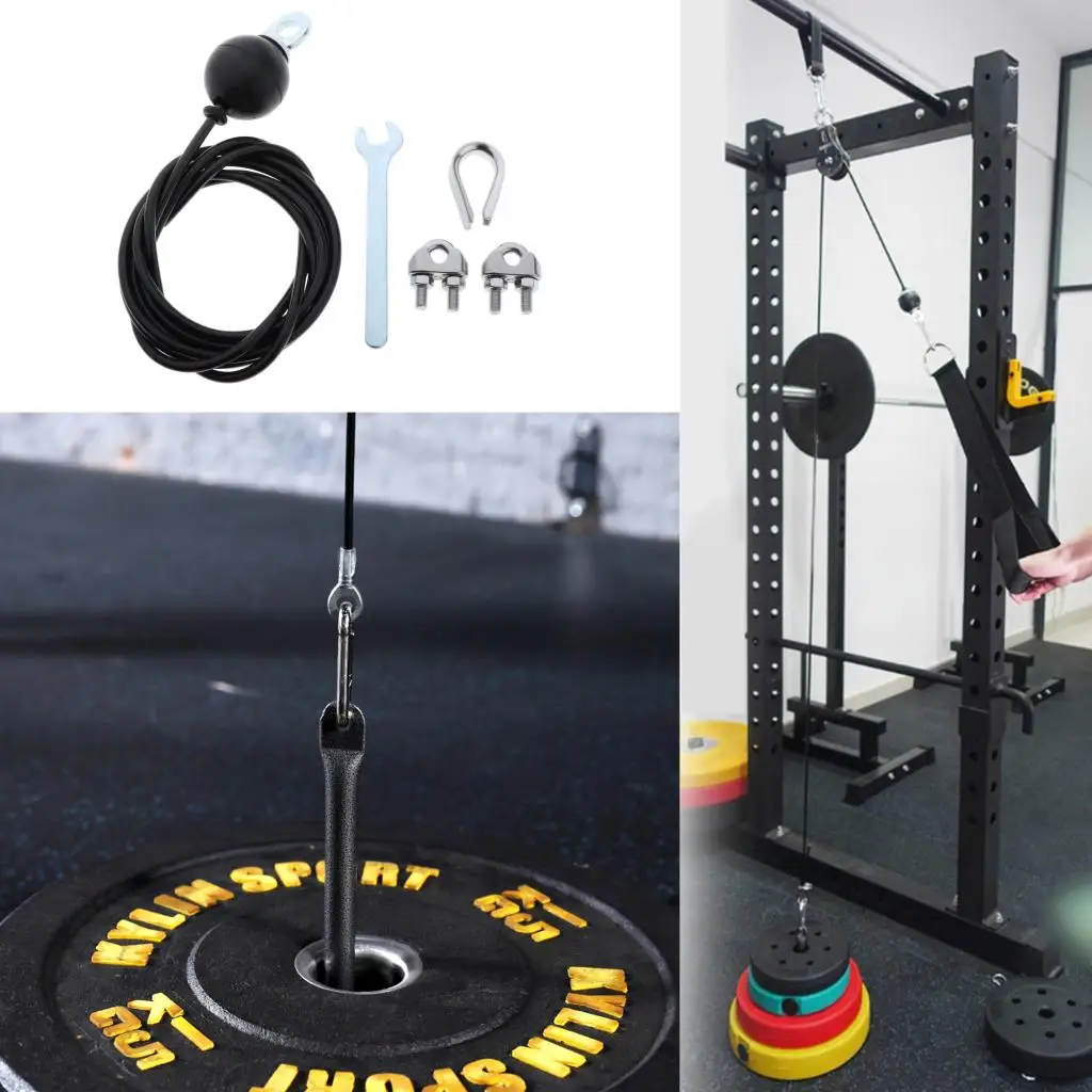 Pulley LAT Pulldown Machine Cable Replacement Cable Biceps Triceps Roller Rope