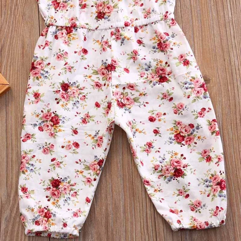 Wholesale Newborn Infant Baby Girl Floral Print Romper Sleeveless Jumpsuit One Piece Outfits Sunsuit Toddler Girl Summer Clothes black baby bodysuits	