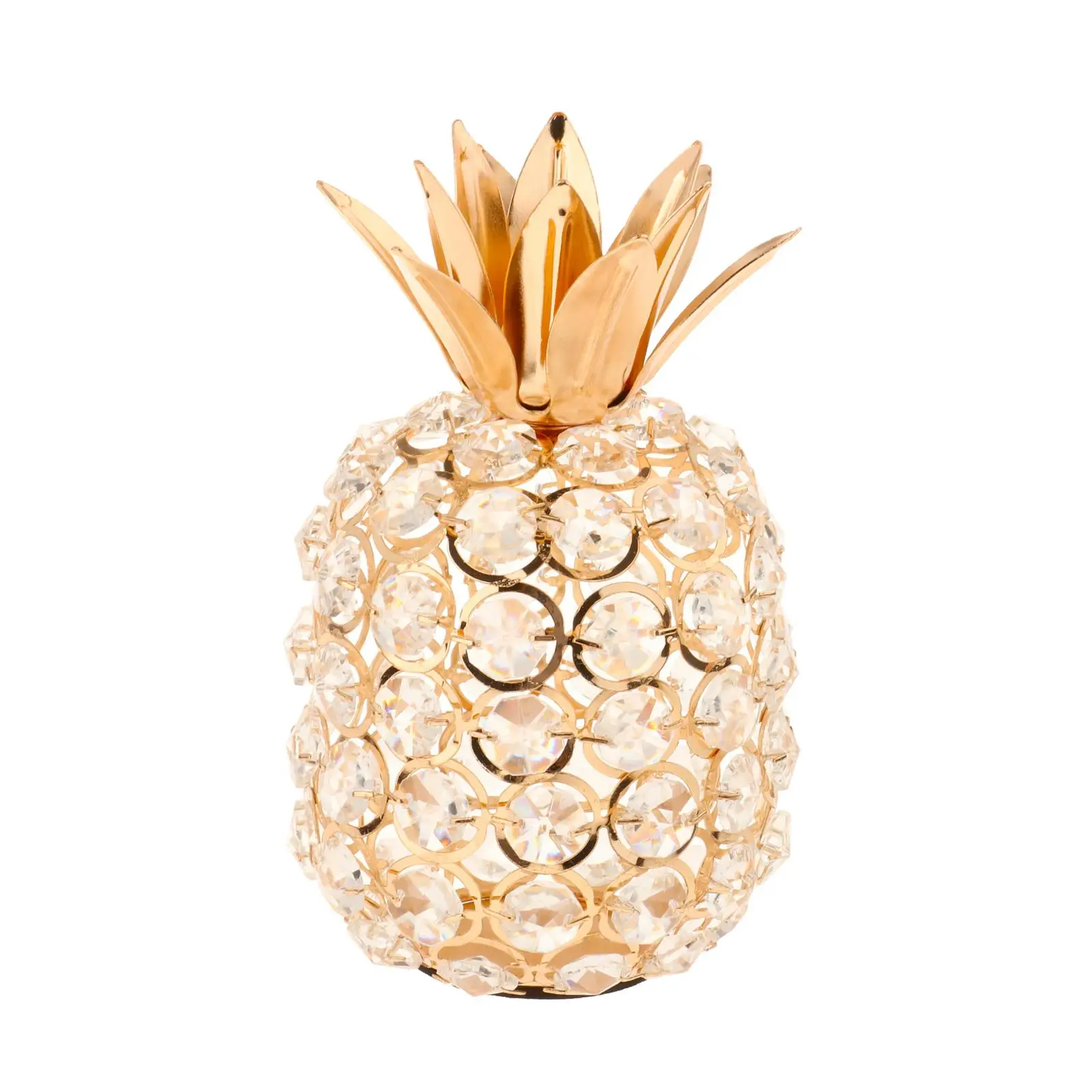 Crystal Studded Pineapple Ornament Handmade Showpiece Statue Decor Crafts