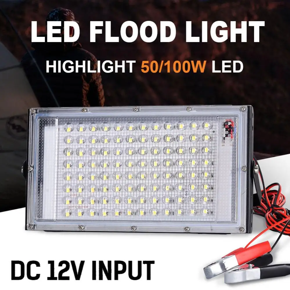 LED Floodlight DC 12V 220V  IP65 Waterproof LED Flood Light Street Lamp Emergency Outdoor Street Lamp Landscape Lighting brightest flood light