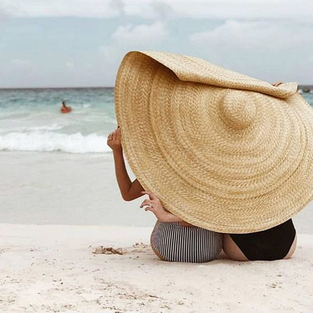 Chapeau De Paille Femme à Large Bord - UPF50+, Pliable, Kaki - Parfait Plage, Jardin, Voyage