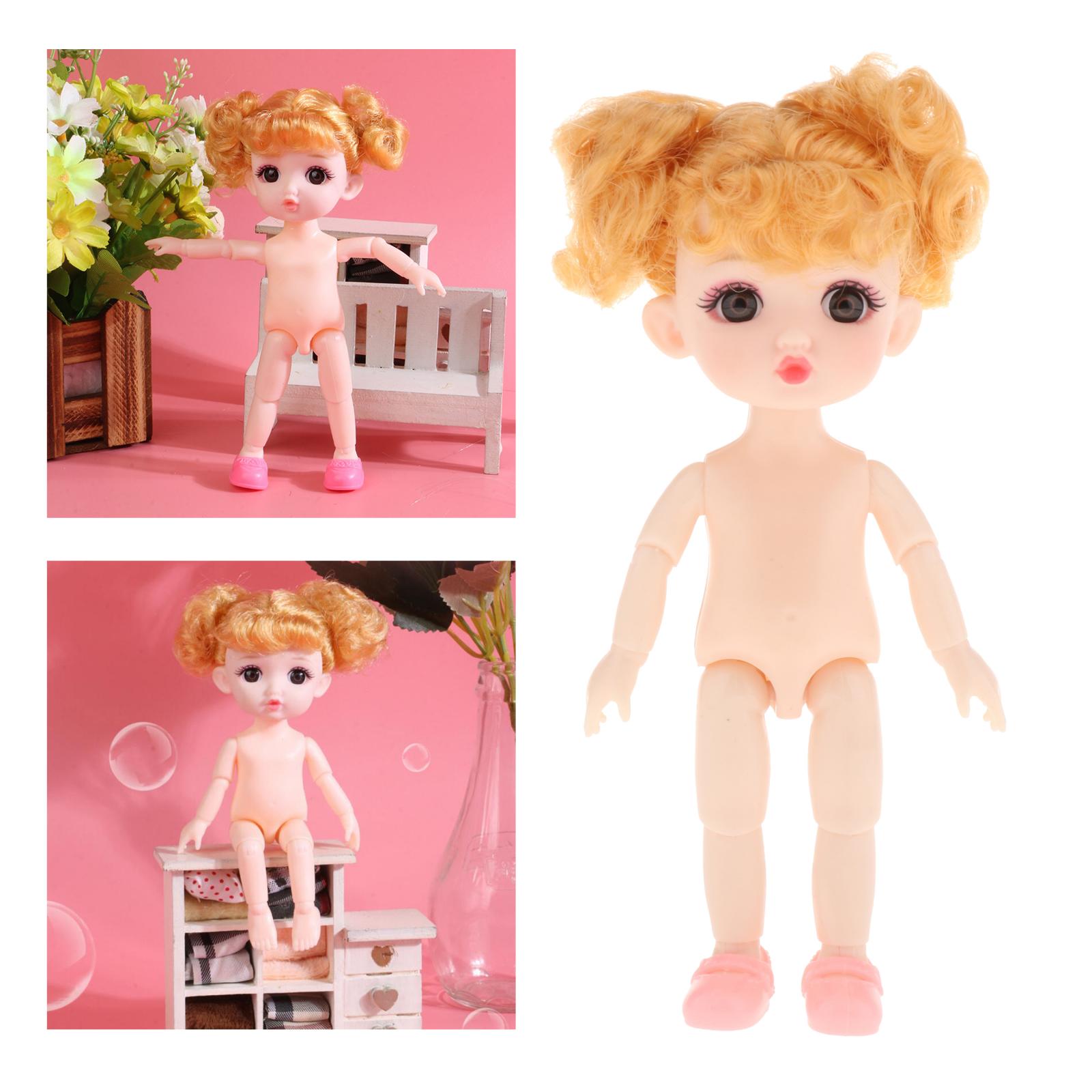 Cute 16cm 1/12 Dolls Baby Naked Girl Fashionable Toy Moveable Jointed Dolls Girl Dolls  For Girls 