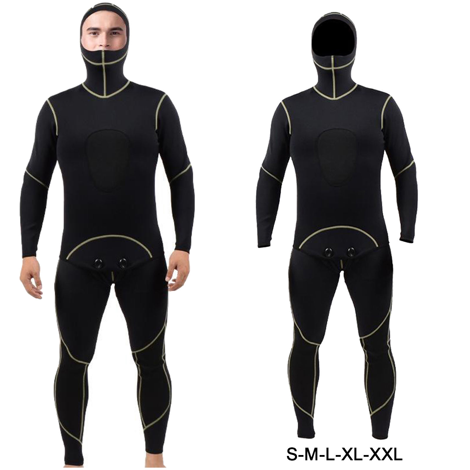 Professional 2MM 2-Piece Neoprene Scuba Dive Wetsuit With Hood Split Spearfishing Wet Suit For Men Double Warm Equipment