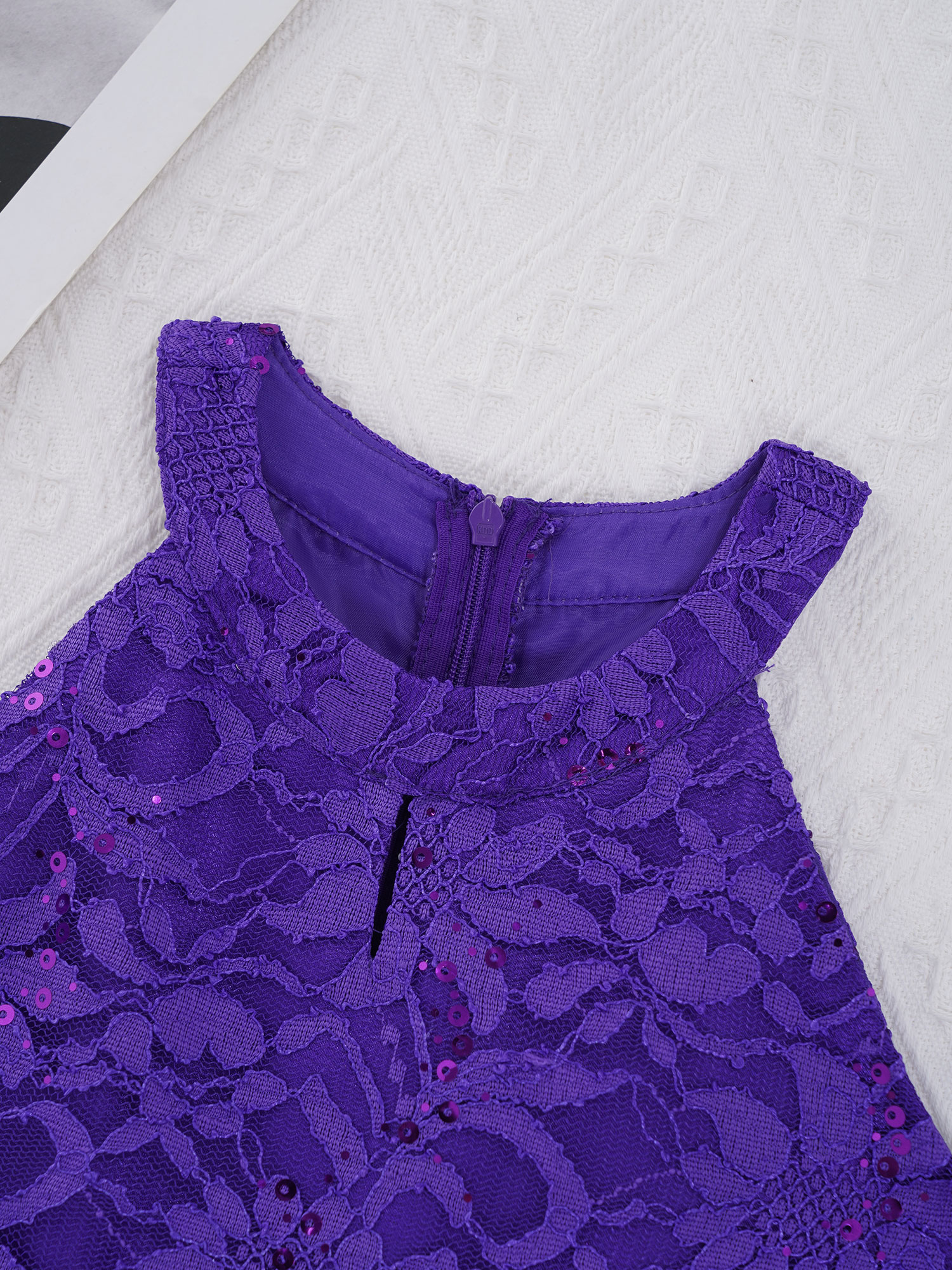 Kinder Mädchen Chiffon Kleid Blumenspitze Pailletten Stickerei Tanz Abendkleid Elegante Hochzeit Party Blumen Mädchen Prinzessin Kleid Strampler – Detail 7