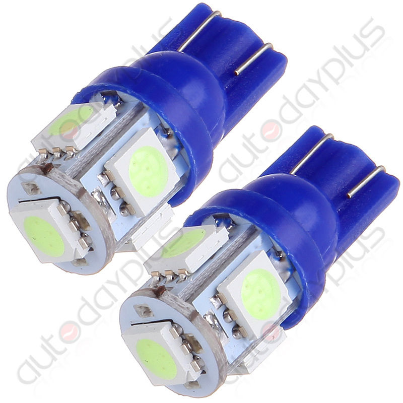 10X Ice Blue T10 Wedge 5050 5SMD W5W 168 194 2825 175 12961 LED Dash Light
