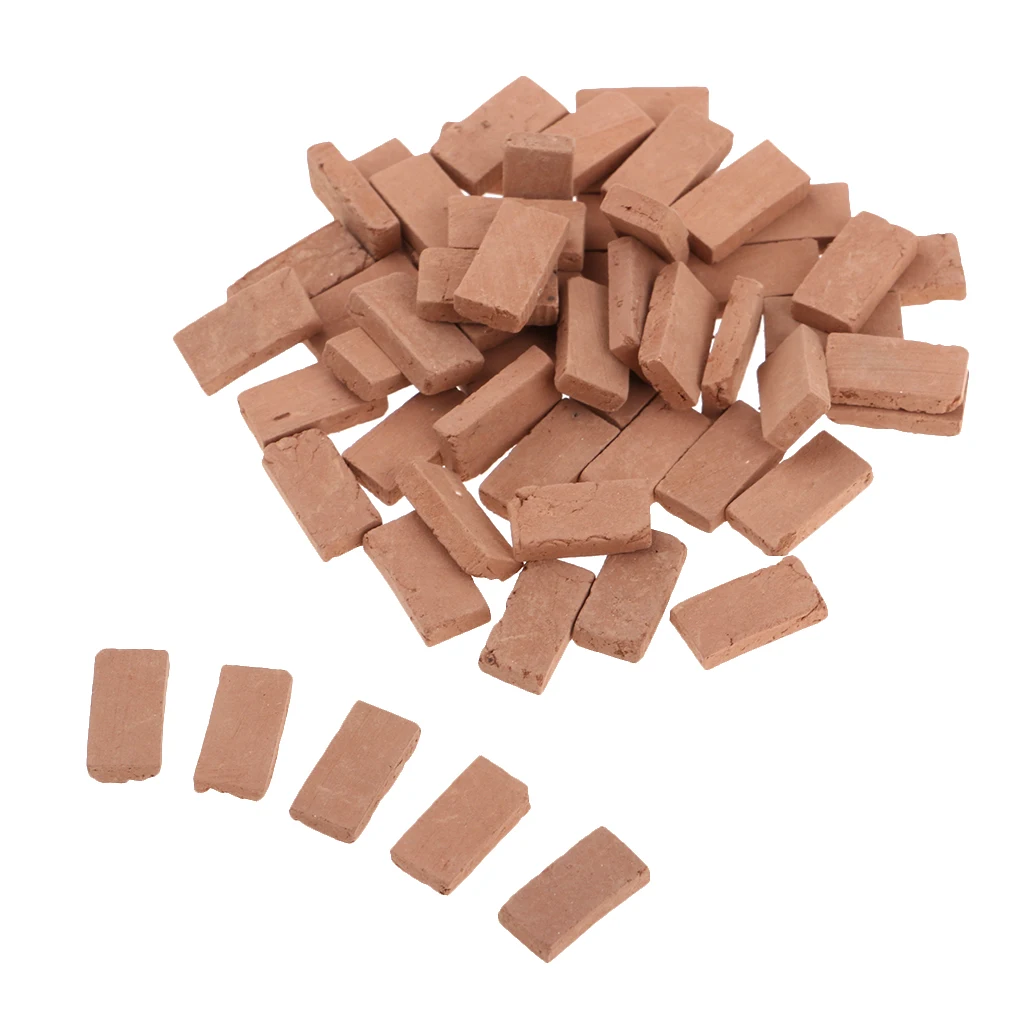 50 Pack Red Bricks Model for 1/35 Scale Layout Diorama Architecture Scenery