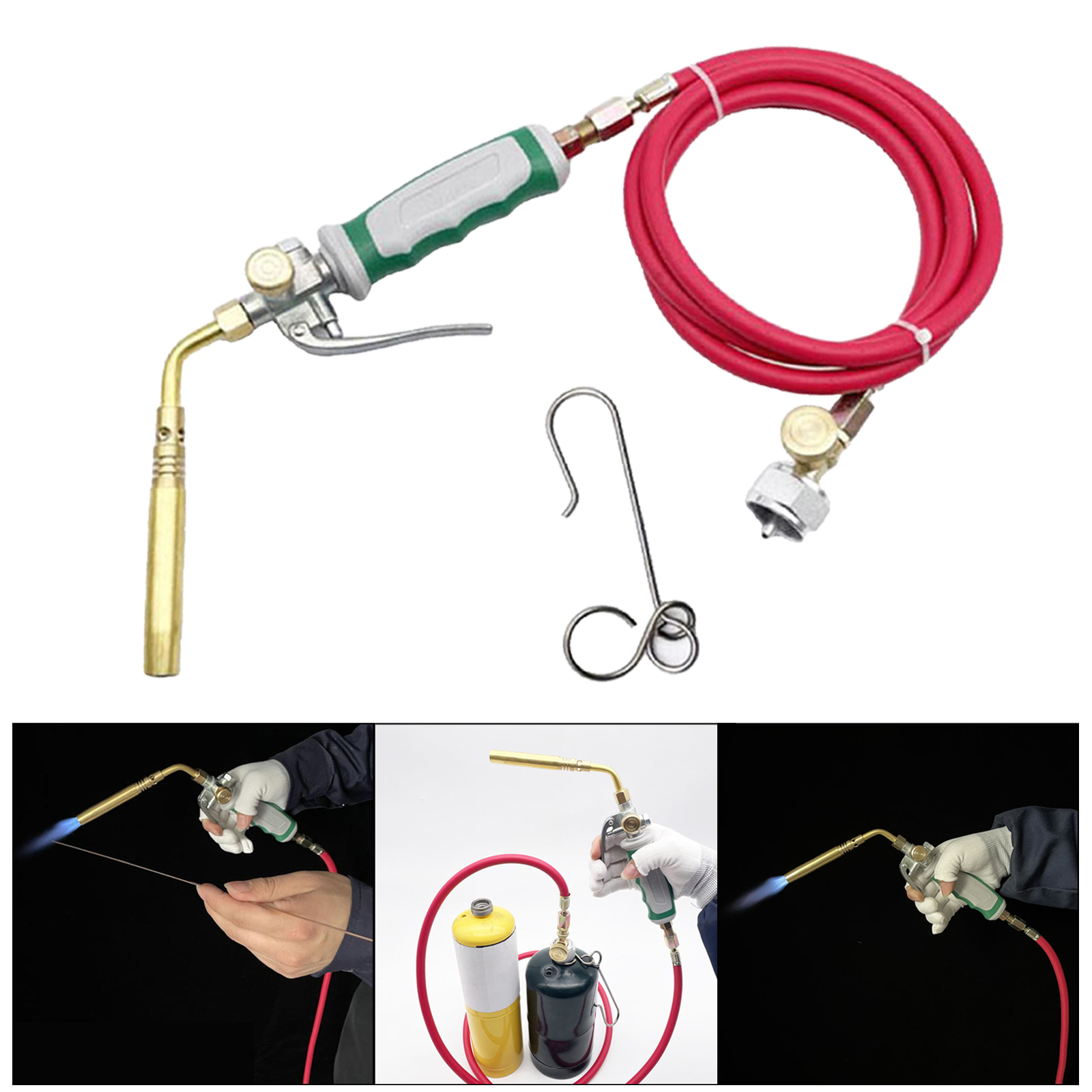 Gas Brazing Torch MAPP Propane Gas for Brass Aluminum Alloy ABS Braze Soldering Welding Torch Outdoor Picnic with 1.6m Hose