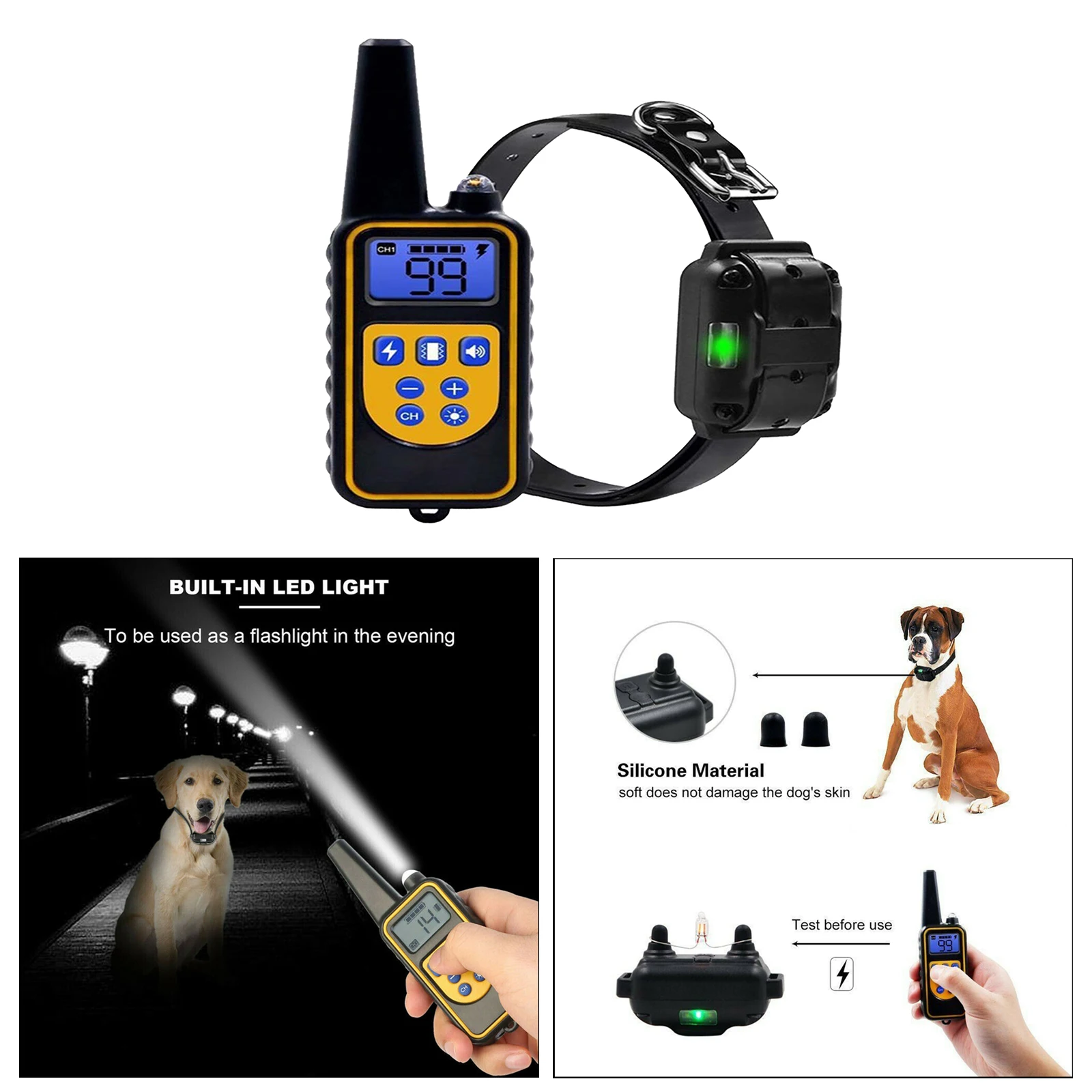 Dog  Training Collar Hunting Trainer Remote LCD 875 Yards