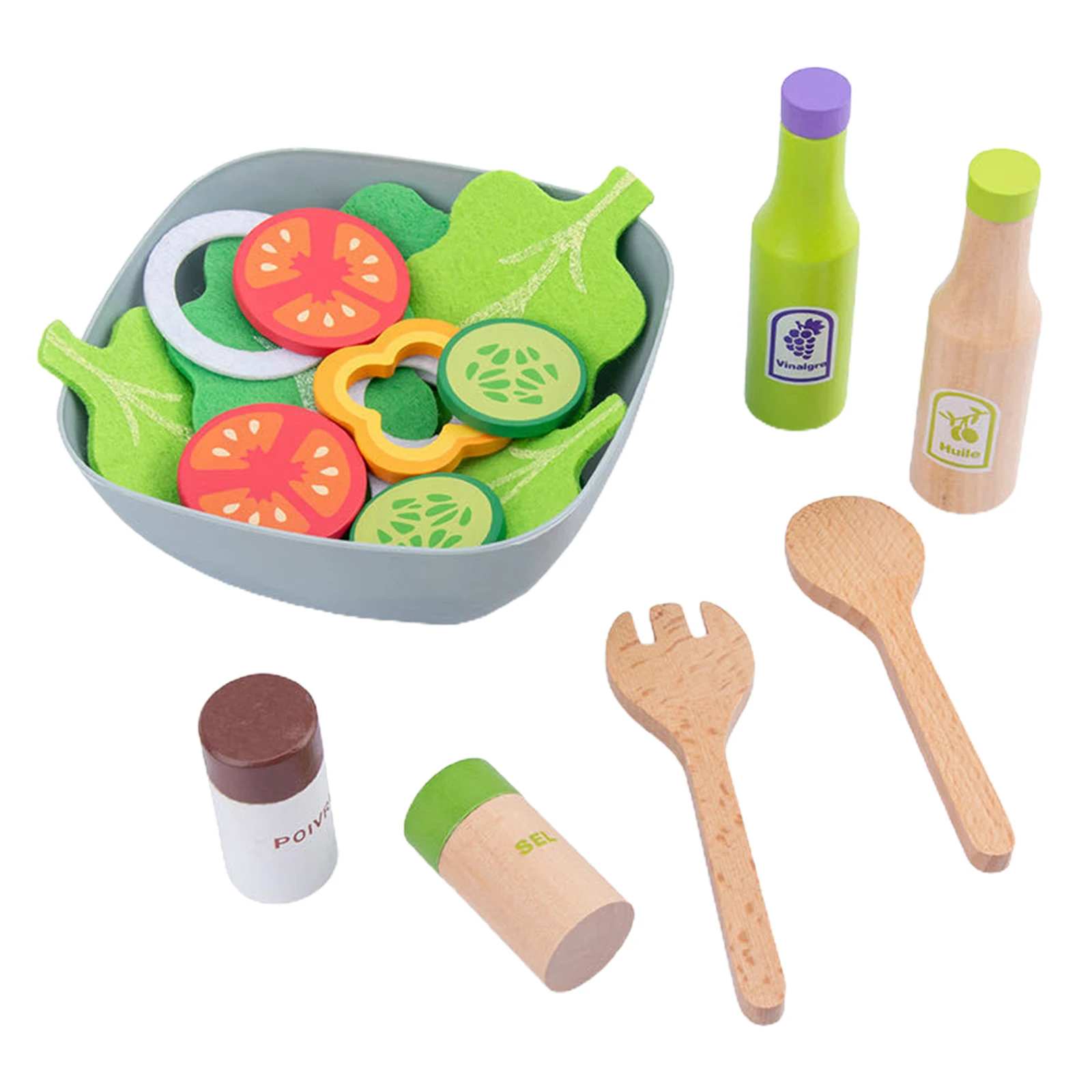 Kitchen Pretend Vegetable Fruit Salad Playset Early Educational Toys Girls Gift