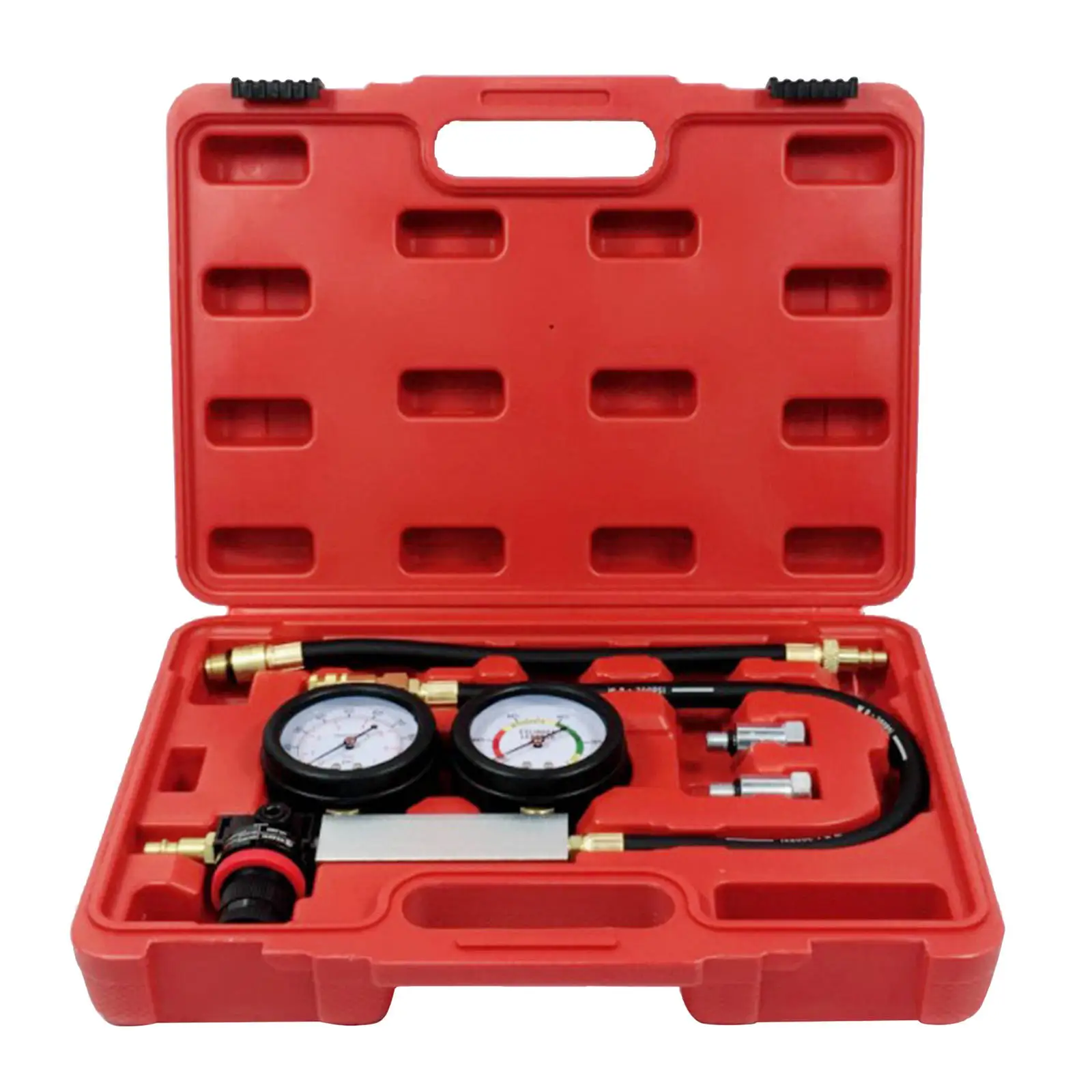 Tu-21 Cylinder Leak Tester Petrol Engine Compression Leakage Leakdown Detector Kit Diagnostics Tool-Red