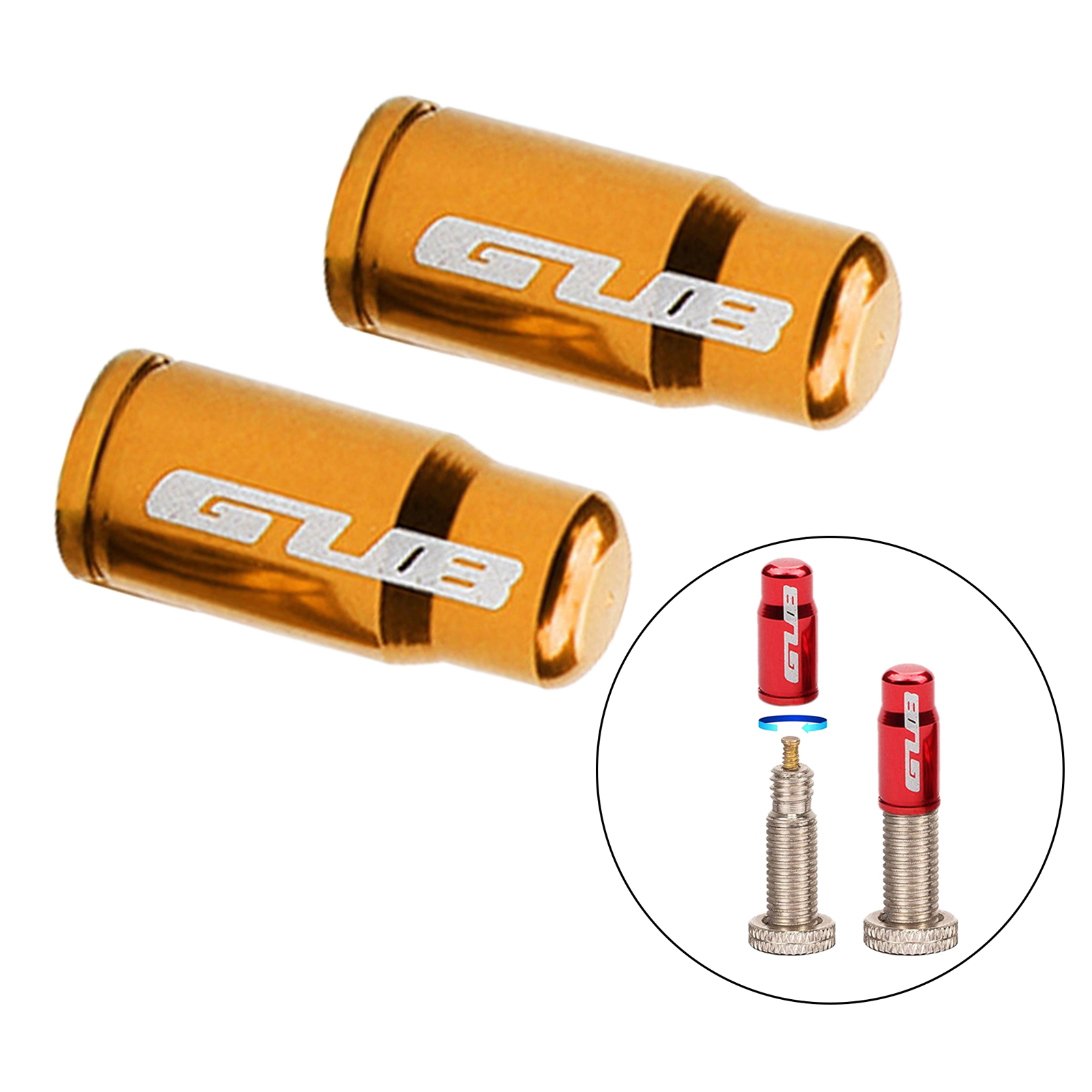 2x Bike Valve  Anodized Tire Presta Schrader Motorcycle AV FV Screw Cover