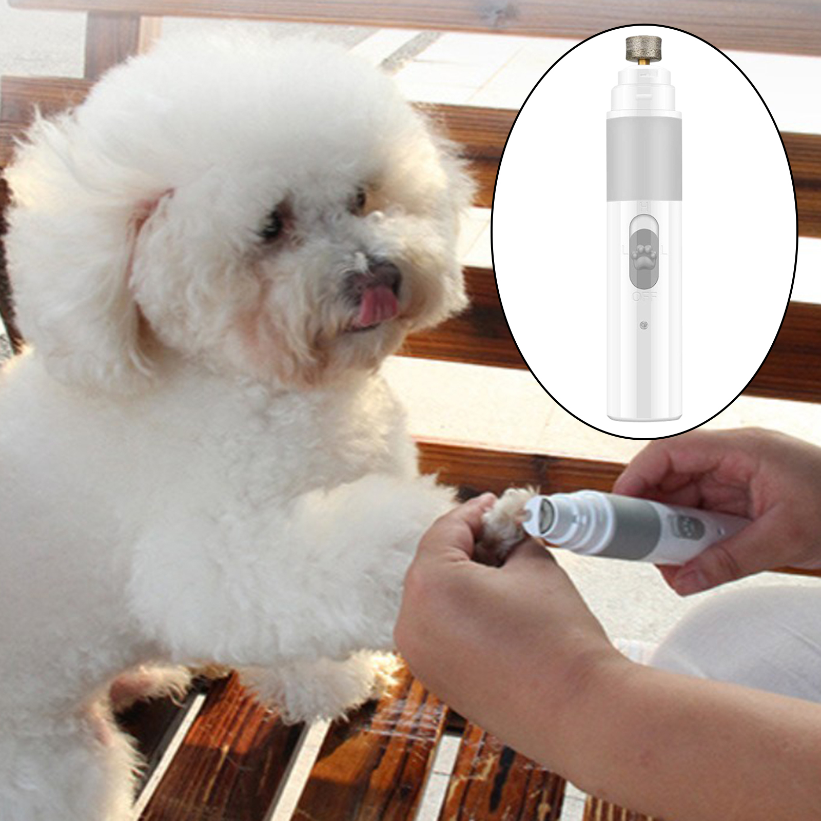 Dog Nail Grinder with LED Light 3 Speed Electric Pet Nail Trimmer Professional Quiet Painless Paws Grooming & Smoothing