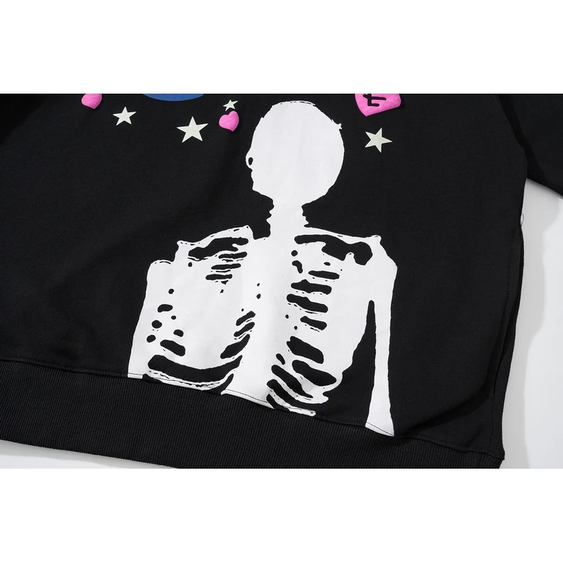 Skeleton Hoodie: Retro Street Vibes with Earthly Affection for Men - true deals club