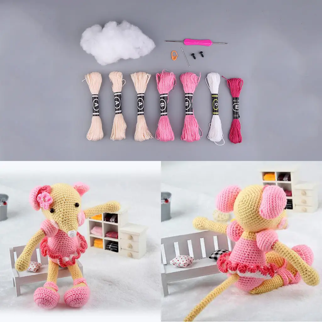Amigurumi Crochet Kit, Knitting Animal Mouse Doll - DIY Handmade Projects