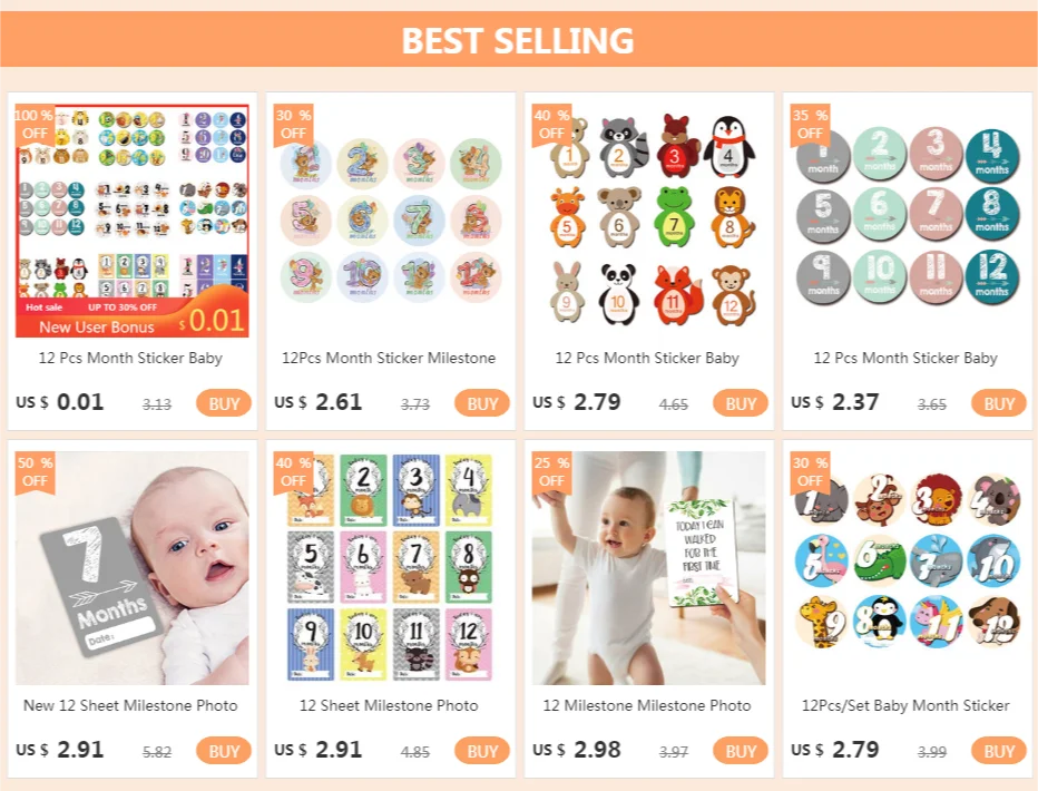 newborn studio New 12 Pcs Month Paper Card Baby Photography Milestone Memorial Monthly Newborn Kids Commemorative Card Number Photo Accessories Hand & Footprint Makers