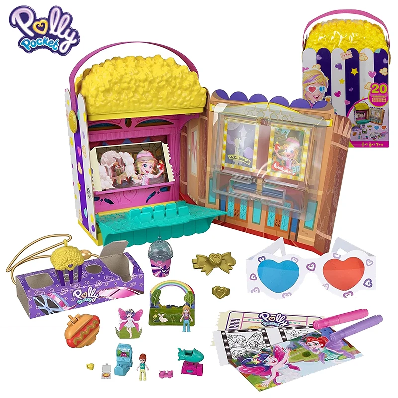wijs Prominent Bakkerij Originele Polly Pocket Un Box Het Popcorn Theater Party Speelgoed Voor  Meisjes Mini Polly Poppen Verrassingen Accessoires Snack huis Kinderen  Speelgoed|Poppen| - AliExpress
