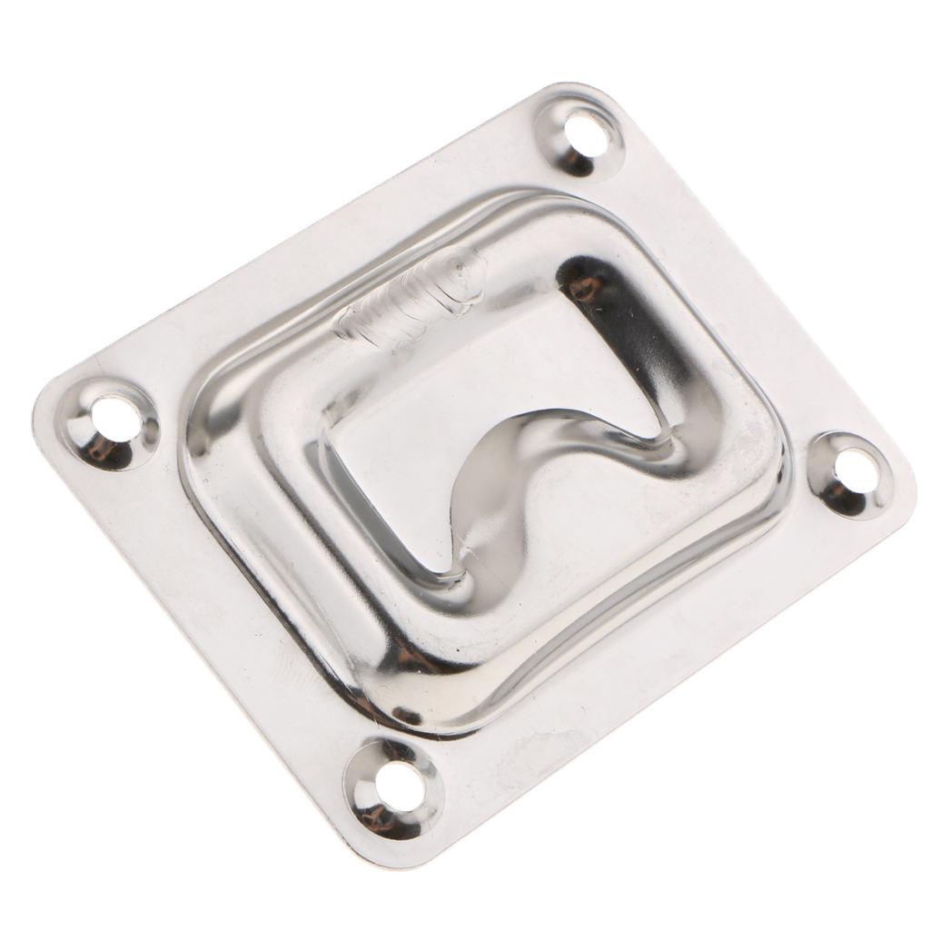 Marine Boat Recessed Hatch Pull Handle Marine Locker Flush Lift Ring 304 Stainless Steel Size 76 x 57mm