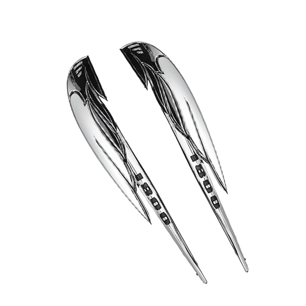 2 Pieces Silver 3D Emblem Decals Retro Fairing Stickers for Honda VTX1800