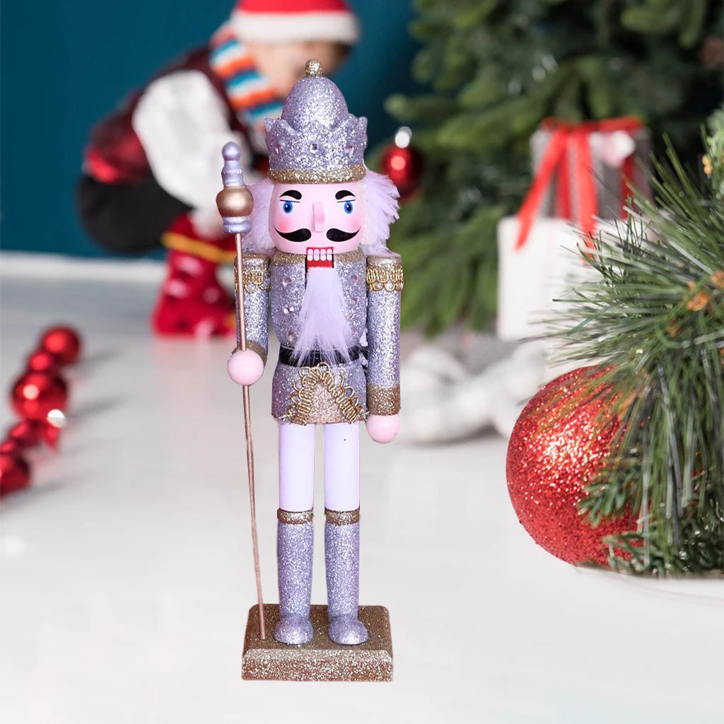 12 inch Wooden Nutcracker King Ornaments Christmas Decoration Figures Gift