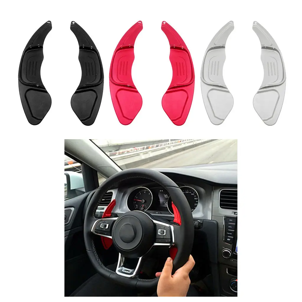 2Pcs Steering Wheel Paddle  for VW Golf 7 GTI Scirocco 2015 2016 Silver