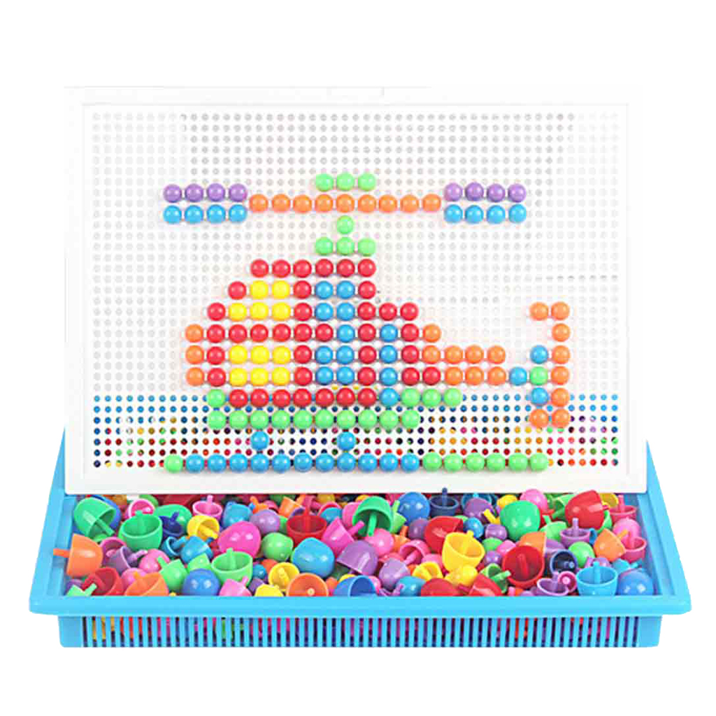 DIY Toys Puzzle Creative Mosaic Mushroom Nail Kit Button Art Kids Toys