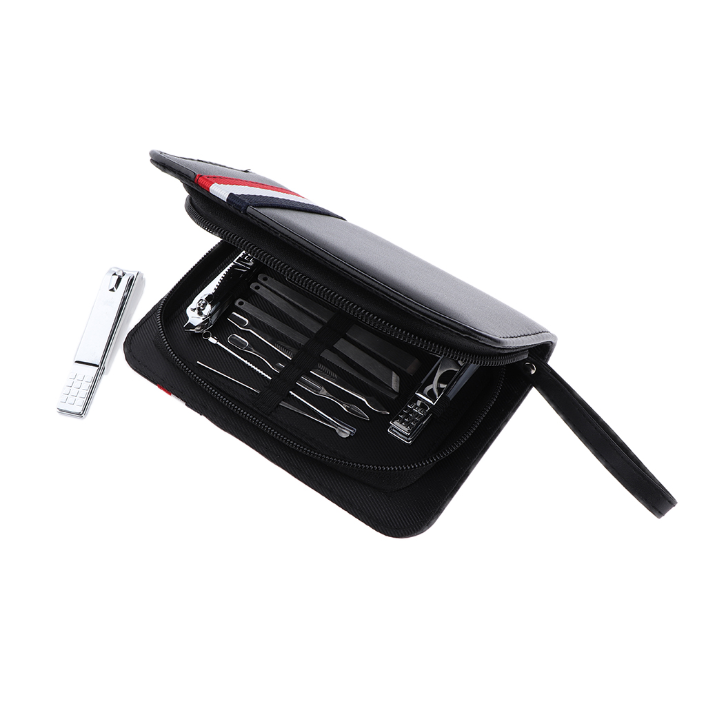 16 PCS Pedicure/Manicure Set Nail Clippers Cleaner Cuticle Grooming Kit Case