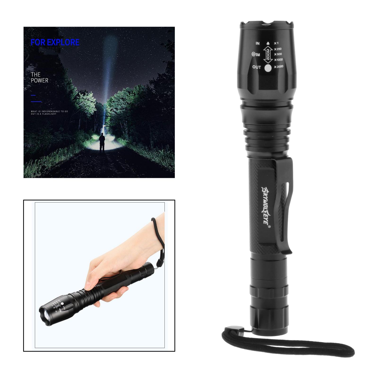 Tactical Flashlight Waterproof Flash Light Torch T6 LED Bead Brightest